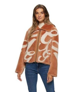 Gorski Reversible Shearling Lamb Intarsia Jacket - Blue