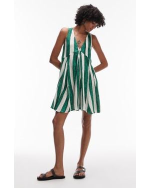 TOPSHOP Stripe Trapeze Sundress - Green