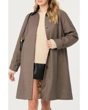 Astr Raiden Faux Leather Collared Coat - Brown