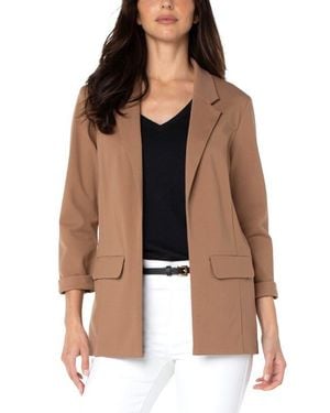 Liverpool Los Angeles Princess Detail Unlined Boyfriend Blazer - Brown