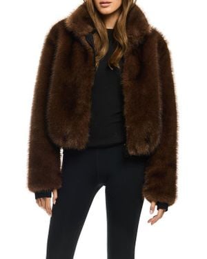 Sam. Bowie Short Faux Fur Bomber Jacket - Black