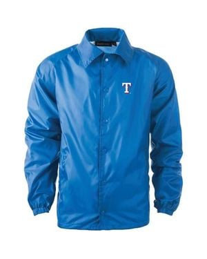 Dunbrooke Texas Rangers Coach's Raglan Full-Snap Windbreaker Jacket - Blue