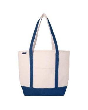 Lands' End Insulated Tote Bag With Zip Closure, Large Cooler Bag For Travel, Pool, And Park - Blue