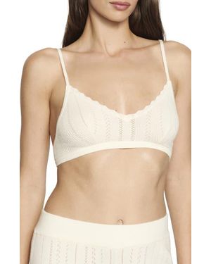 Eberjey Pointelle Sweater Knit Bralette - Natural