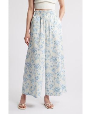 Solid & Striped Twyla Wide Leg Cotton Pants - Blue