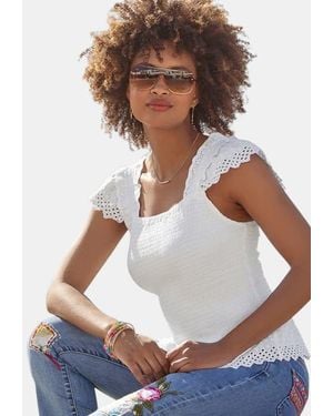 Joe Browns Eyelet Tank - White