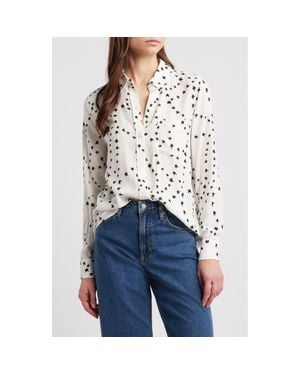 Rails Kathryn Star Print Button-Up Shirt - White