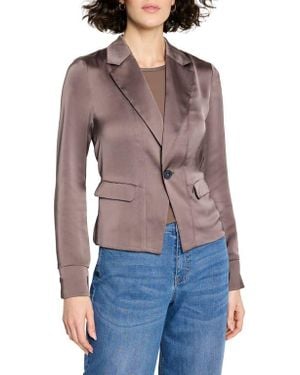 NIC+ZOE Day Gloss Tuxedo Jacket - Brown