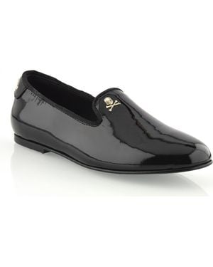 Philipp Plein Loafers Patent Skull Boy - Black
