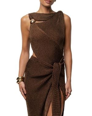 JLUXLABEL Luminous Sweater Bodysuit - Brown