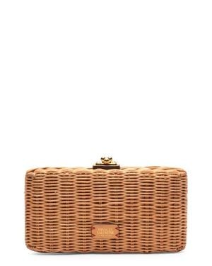 Frances Valentine Pepper Wicker Clutch - Brown