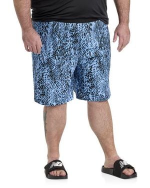 Society of One by DXL Big & Tall Animal Print Commuter Shorts - Blue