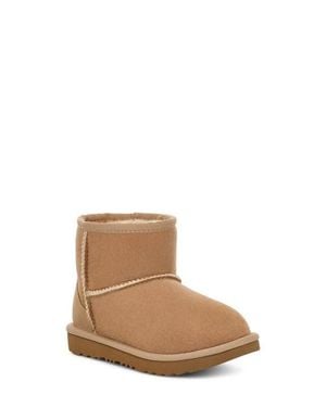 UGG Kids' Classic Mini Ii Water Resistant Genuine Shearling Boot - White