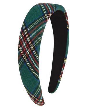 Tasha Padded Plaid Headband - Green