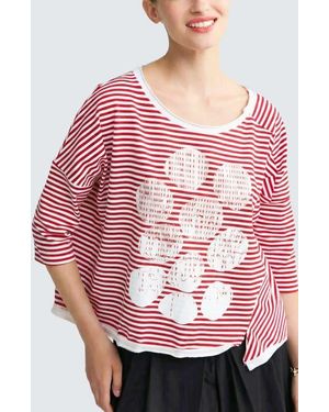 Luukaa Tessa Striped Jersey Top - Red