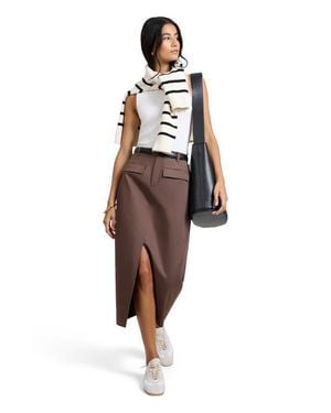 Onia Front Slit Midi Skirt - Brown