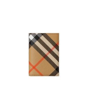 Burberry Check Folding Card Case - White