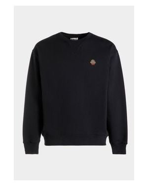 Bally Crewneck Sweatshirt With A Crest Logo - Blue