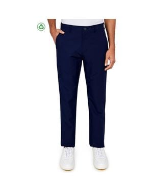 Con.struct Regular Fit Solid Flat Front Recycled Performance Golf Pants - Blue