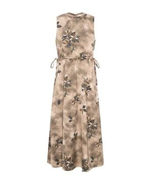 Coco de la Mour Floral Chiffon Bungee Waist Invisible Zipper Sweater - Natural