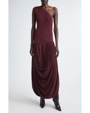 Brandon Maxwell Mila One-Shoulder Jersey Dress - Purple