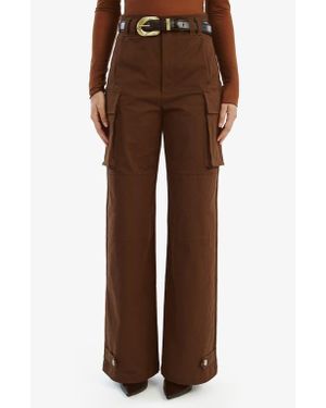 Bardot Tybi High Waist Wide Leg Cargo Pants - Brown
