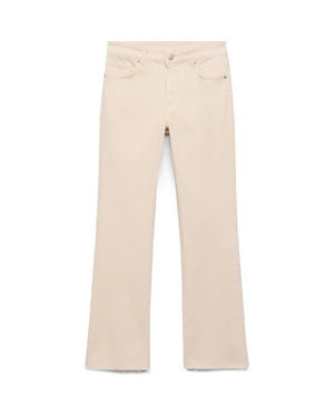 Mango Sienna Raw Hem Crop Flare Jeans - Natural
