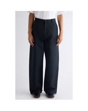 Acne Studios Plass Cotton Sateen Wide Leg Pants - Black