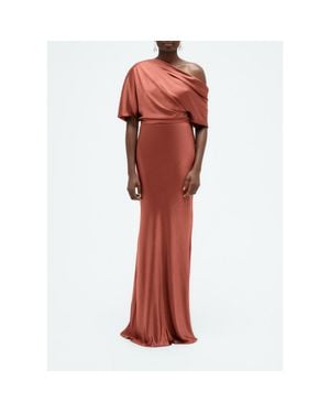 Amsale Liquid Satin Slouch Gown - Red