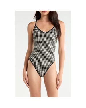 Sanctuary High Cut One-Piece Swimsuit - Blue