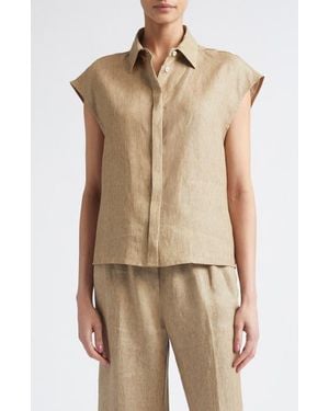 Herno New Linen Water Repellent Boxy Vest - Natural