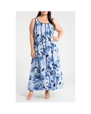 Halogen® Floral Print Pipe Maxi Dress - Blue