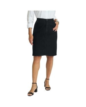 Jessica London True Fit Stretch Denim Short Skirt - Black