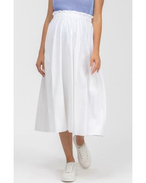 PIETRO BRUNELLI MATERNITY Poplin Maternity Midi Skirt - White
