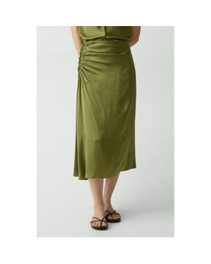 Theory Ruched Midi Skirt - Green