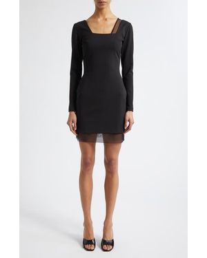 ISRAELLA KOBLA Ivara Mesh Detail Long Sleeve Knit Minidress - Black