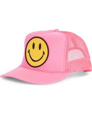 Aviator Nation Smiley Patch Trucker Hat - Pink