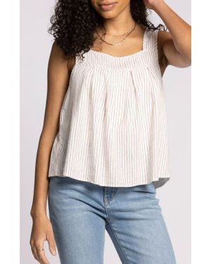 Thread & Supply Lydia Pleated Linen Blend Tank - White