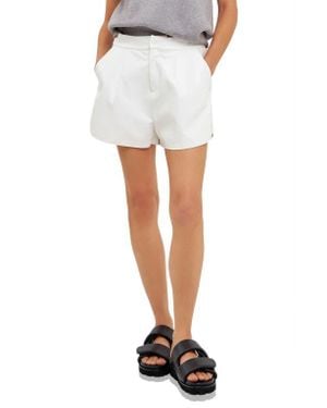 Grey Lab Shiny Faux Leather Shorts - White