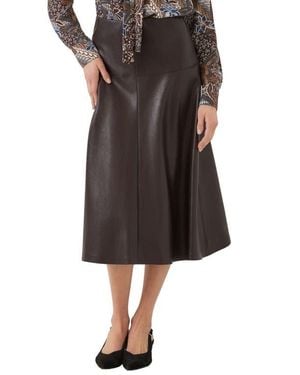 Karen Kane Faux Leather Midi Skirt - Black