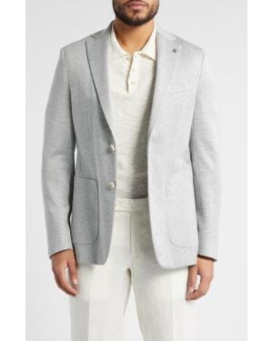 Jack Victor Hampton Glen Plaid Knit Cotton & Silk Blend Sport Coat - Gray