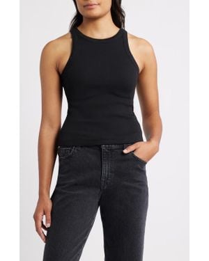 Mavi Rib Stretch Cotton Tank - Black