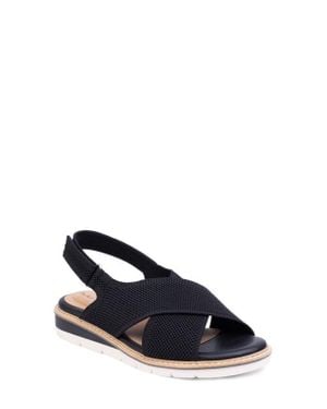 Me Too Azania Slingback Platform Wedge Slide Sandal - Blue