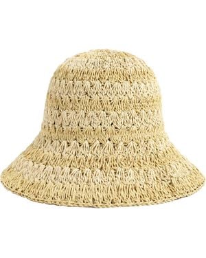 Lost Pattern Linea Packable Straw Hat - Metallic