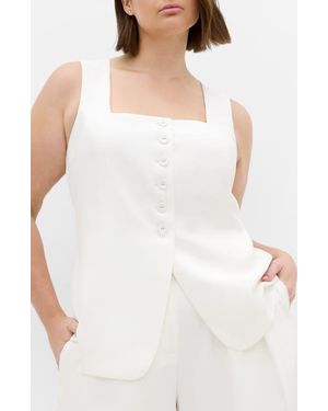 City Chic Abbie Vest - White