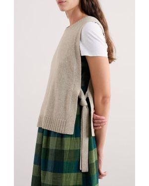 Seasalt Cornwall Sea Aster Merino Wool Blend Side Tie Sweater Vest - Natural