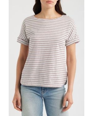 Seasalt Cornwall Bryher Stripe T-Shirt - Pink