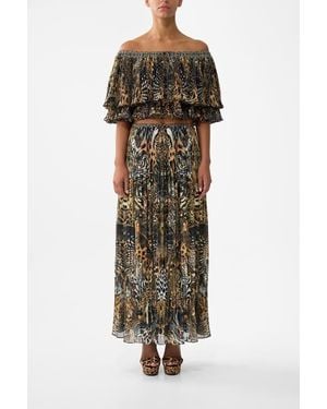 CAMILLA Pleated Midi Skirt - Multicolor