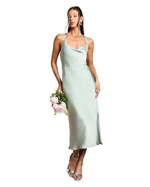 Oasis Satin Bridesmaids Dress - Multicolor