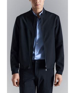 Mango Water Repellent Bomber Jacket - Blue